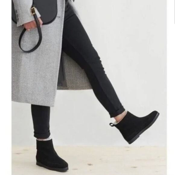 Jenni Kayne Shoes - Jenni Kanye Suede Shearling Moc Boot Black 6